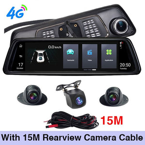 4G 4 Channel Dash Camera ADAS Android 5.1 2GB RAM 1080P Mirror Recorder GPS WIFi Car DVR Video Recorder With Special Bracket V90