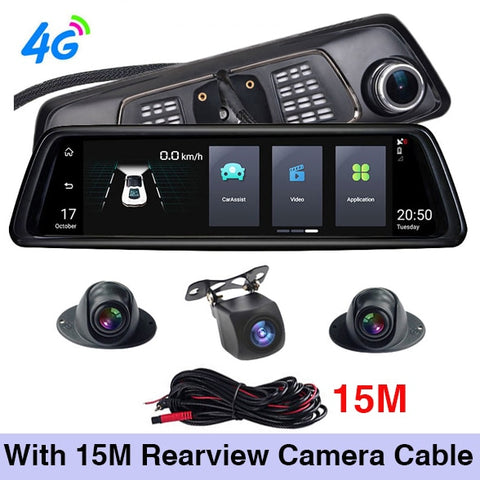 4G 4 Channel Dash Camera ADAS Android 5.1 2GB RAM 1080P Mirror Recorder GPS WIFi Car DVR Video Recorder With Special Bracket V90