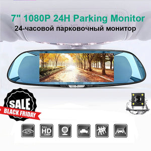 7 Inch Touch Screen Car DVR Dual Lens Rear view Camera Mirror Video Recorder Dash Cam Auto Video Recorder Parking Dash Cam