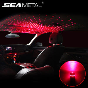 Car Roof Star Night Light Mini Laser Car Decoration Lights USB Port Starry Atmosphere Lamp Adjustable LED Auto Lamps Assembly