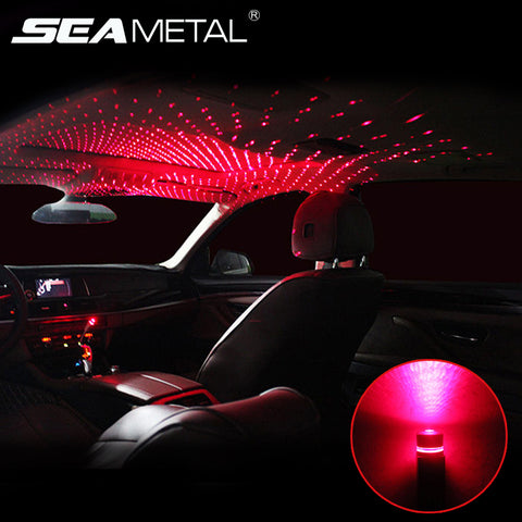Car Roof Star Night Light Mini Laser Car Decoration Lights USB Port Starry Atmosphere Lamp Adjustable LED Auto Lamps Assembly