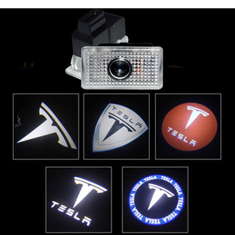 2Pcs For Tesla MODEL 3 S X Logo Projector LED Decorative Lamp Car Door Welcome Lights Shadow Light