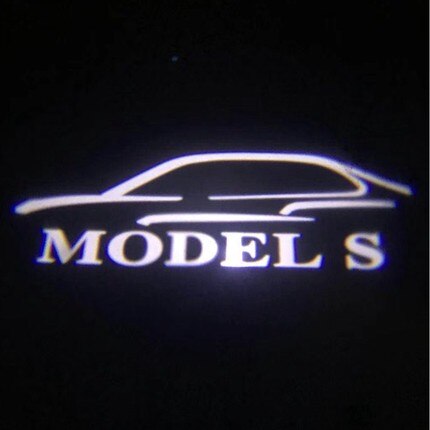 2Pcs For Tesla MODEL 3 S X Logo Projector LED Decorative Lamp Car Door Welcome Lights Shadow Light