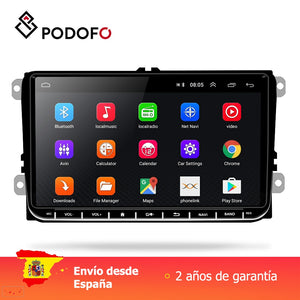 Podofo 9" 2 din Car radio Android GPS Navigation Wifi Multimedia Player for VW Skoda Octavia golf 5 6 touran passat B6 jetta