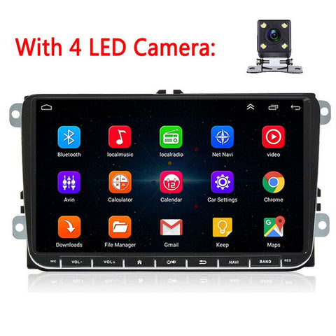 Podofo 9" 2 din Car radio Android GPS Navigation Wifi Multimedia Player for VW Skoda Octavia golf 5 6 touran passat B6 jetta