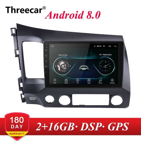 PX6 Android 9.0 DSP Car Radio For 2006-2011 Honda Civic Multimedia Video Player Navigation GPS wifi 4G OBD SWC Camera TMPS 2din