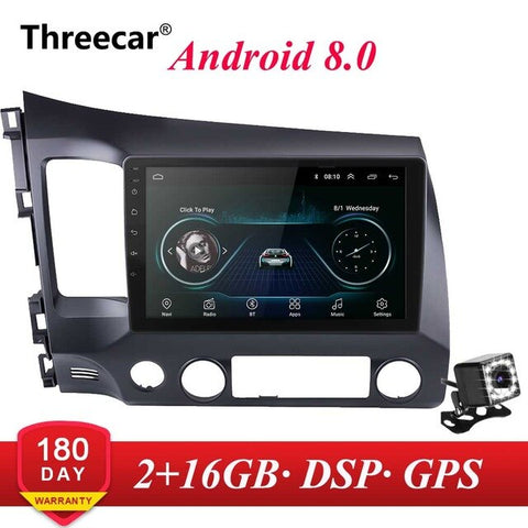 PX6 Android 9.0 DSP Car Radio For 2006-2011 Honda Civic Multimedia Video Player Navigation GPS wifi 4G OBD SWC Camera TMPS 2din