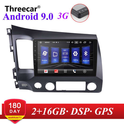 PX6 Android 9.0 DSP Car Radio For 2006-2011 Honda Civic Multimedia Video Player Navigation GPS wifi 4G OBD SWC Camera TMPS 2din
