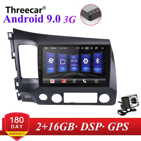 PX6 Android 9.0 DSP Car Radio For 2006-2011 Honda Civic Multimedia Video Player Navigation GPS wifi 4G OBD SWC Camera TMPS 2din