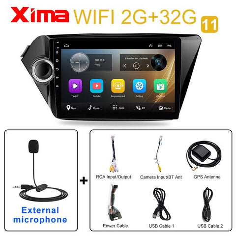 Car Android Multimedia Video Player For KIA RIO 3 4 2011 - 2016 2017 2din Car Radio Navigation Bluetooth autoradio With Car dvr