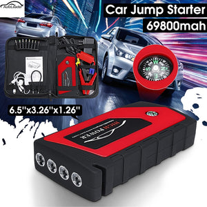 Car Jump Starter Emergency Starting Device 4USB 69800mAh 12V LED Light Mobile Power Bank Car Charger Battery Booster