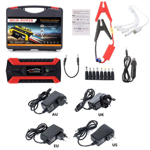 High Quality New 4 USB Portable Car Jump Starter Pack Booster Charger Battery Power Bank 89800mAh