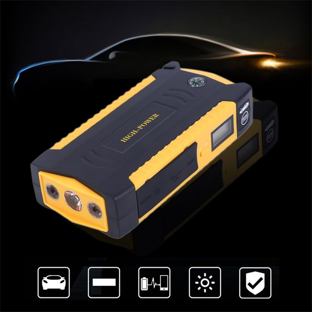 Portable 4USB jump staeter Port LCD Display Car Vehicle Auto Jump Starter Emergency Charger Booster Power Bank Battery Charger