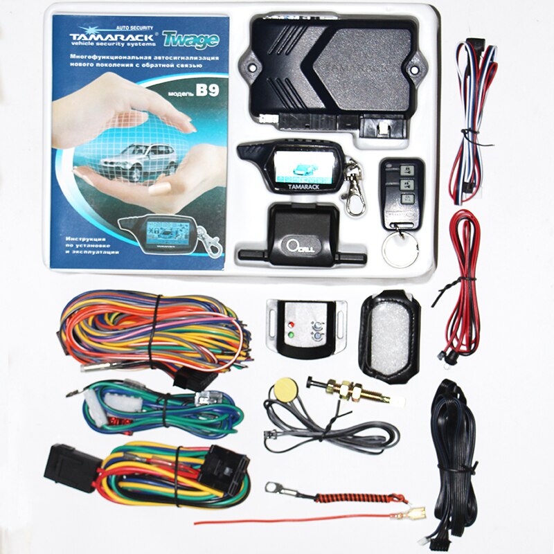 Only For Russian Twage B9 Two Way Car Burglar Alarm Keychain TAMARACK RC Anti-theft System LCD Remote Control Key Fob