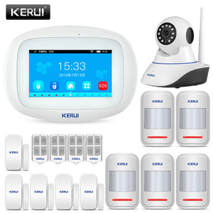 KERUI K52 720P Surveillance IP Camera Wireless Burglar Wifi gsm alarm system Security home Android ios APP Control