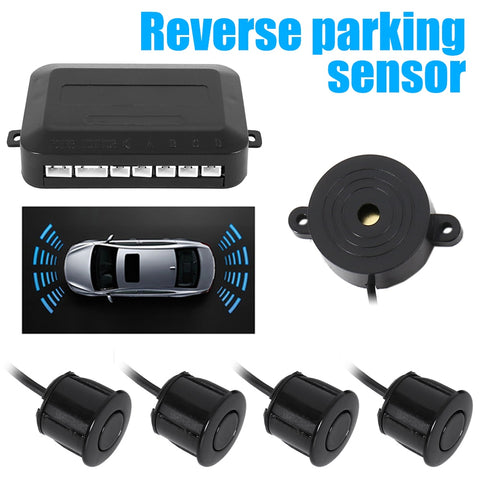 12V Car Parking Sensor Kit Buzzer 4 Sensors Backlight Display Reverse Backup Radar Monitor System