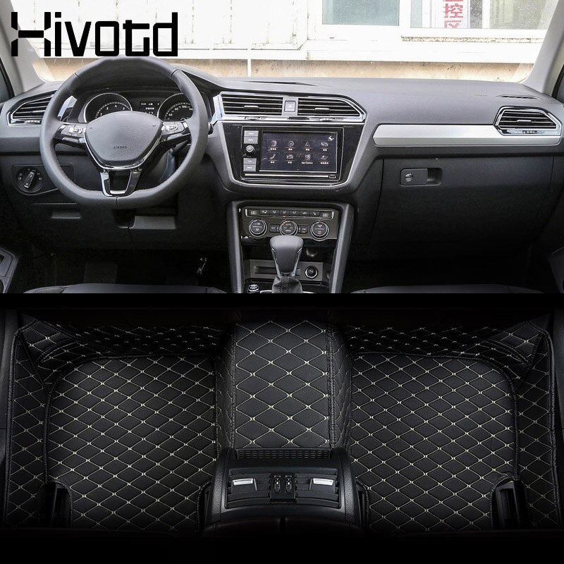 Car Floor Mat For Volkswagen Tiguan 2019 2018 2017 car-styling Leather foot Mats car carpet protection Interior trim accessories