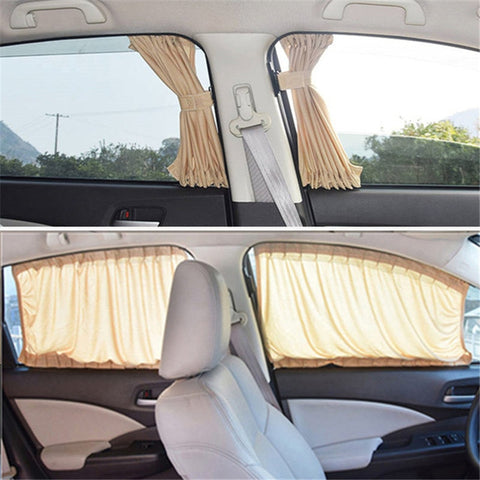 Car Window Aluminum Shrinkable Windowshade Curtain Car Side Window Sunshades UV Protection 50S/L Auto Rear Windshield Sun Block