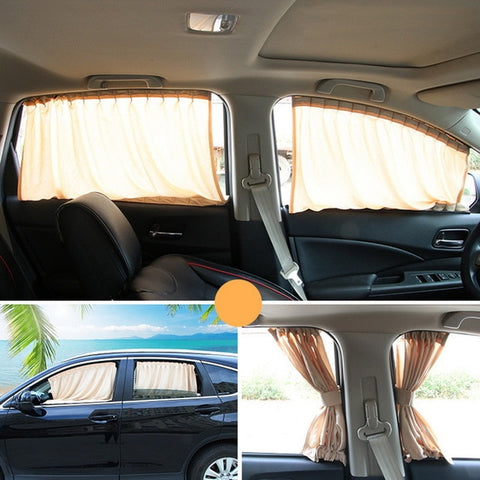Car Window Aluminum Shrinkable Windowshade Curtain Car Side Window Sunshades UV Protection 50S/L Auto Rear Windshield Sun Block
