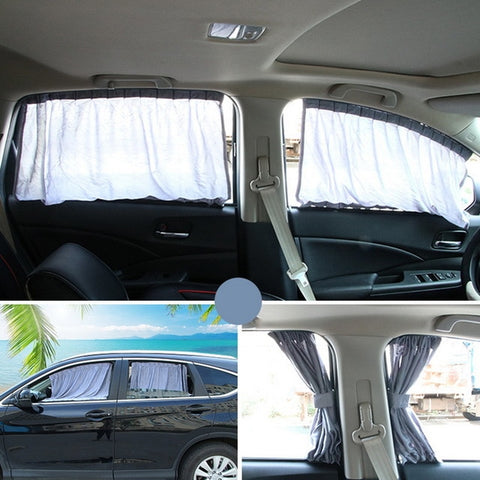 Car Window Aluminum Shrinkable Windowshade Curtain Car Side Window Sunshades UV Protection 50S/L Auto Rear Windshield Sun Block
