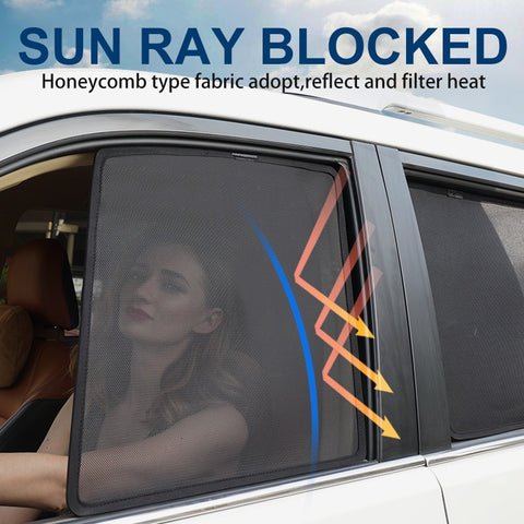 4PCS/Set Or 2PCS/Set Magnetic Car Side Window SunShades Mesh Shade Blind For Toyota VELLFIRE 2015 2016 2017 2018 Car Curtain