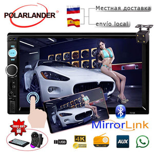 Car Stereo Audio FM/TF/AUX/USB MP4 MP5 Radio Player video bluetooth steering wheel control touch screen 2 din 7 inch Mirror Link