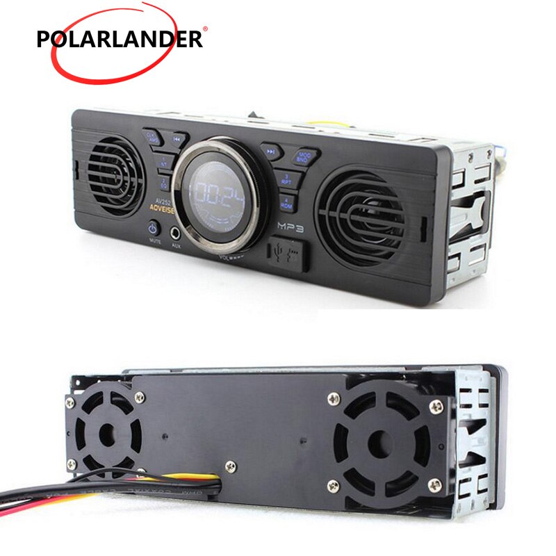 12V Car FM USB SD AUX IN Audio Stereo AV252 Radio Built-in 2 Speakers Bluetooth Handfree in Dash MP3 Player