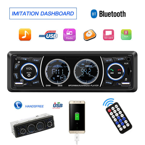 Radio 1 din oto teypleri Car MP3 Player autoradio Bluetooth FM radio car audio Phone Charging Car Stereo AUX auto radio USB TF
