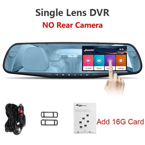 Jansite Car DVR Dual Lens Touch Screen FHD Car Camera Video Recorder Rearview Mirror With Rear view DVR Dashcam Auto Registrator
