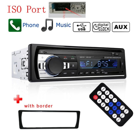 Podofo Autoradio JSD-520 12V In-dash 1 Din Bluetooth Car Radios SD MP3 Player Auto Audio Stereo FM Receiver Aux Input