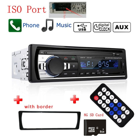 Podofo Autoradio JSD-520 12V In-dash 1 Din Bluetooth Car Radios SD MP3 Player Auto Audio Stereo FM Receiver Aux Input