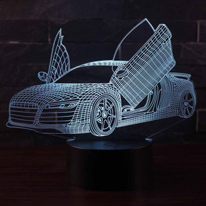 Racing Car Series 3D LED Night Light with 7 Colors Light for Home Decoration Amazing Illusion Night Light Lamp